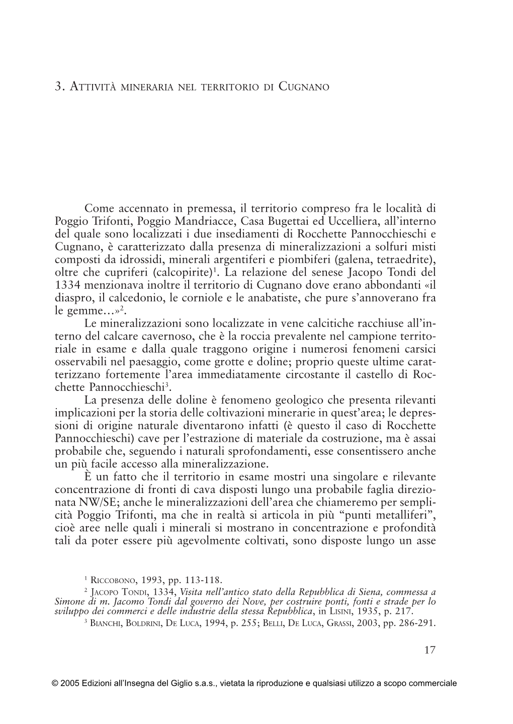 3. Attività Mineraria Nel Territorio Di Cugnano