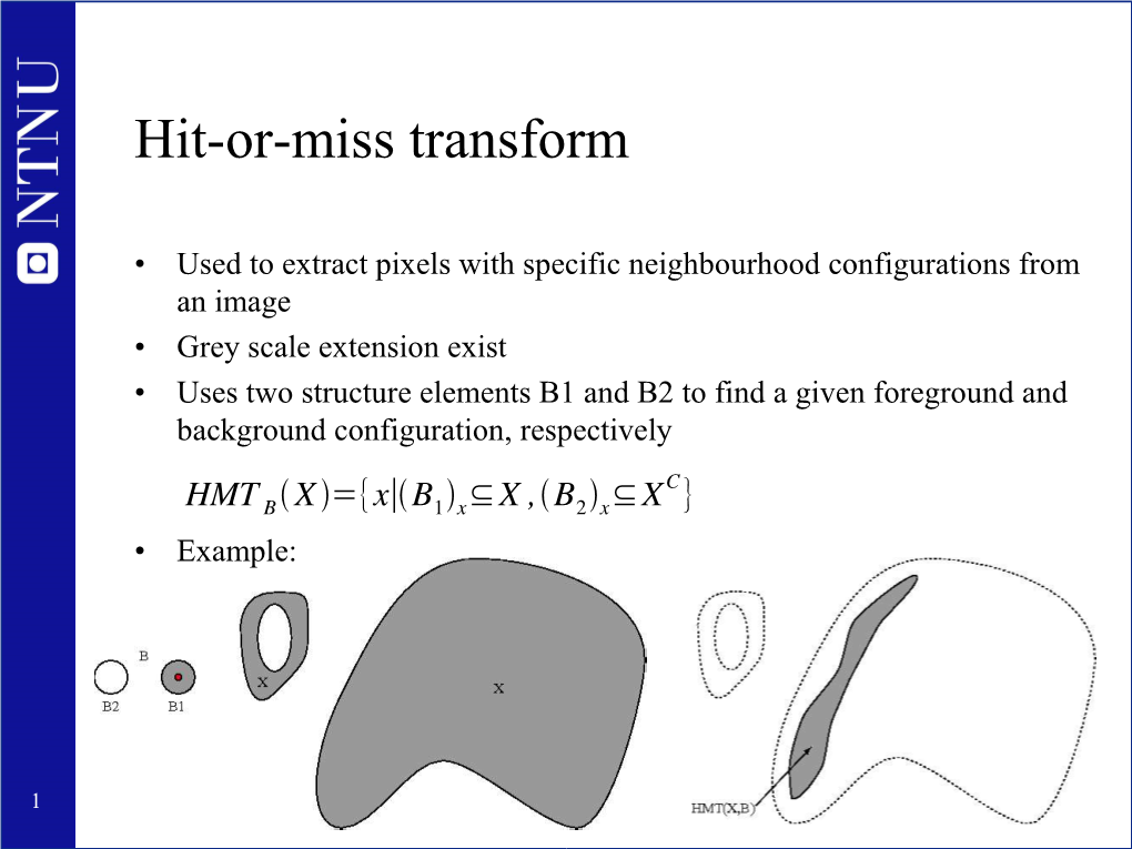 Hit-Or-Miss Transform