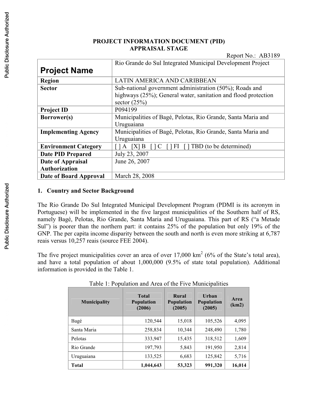 World Bank Document