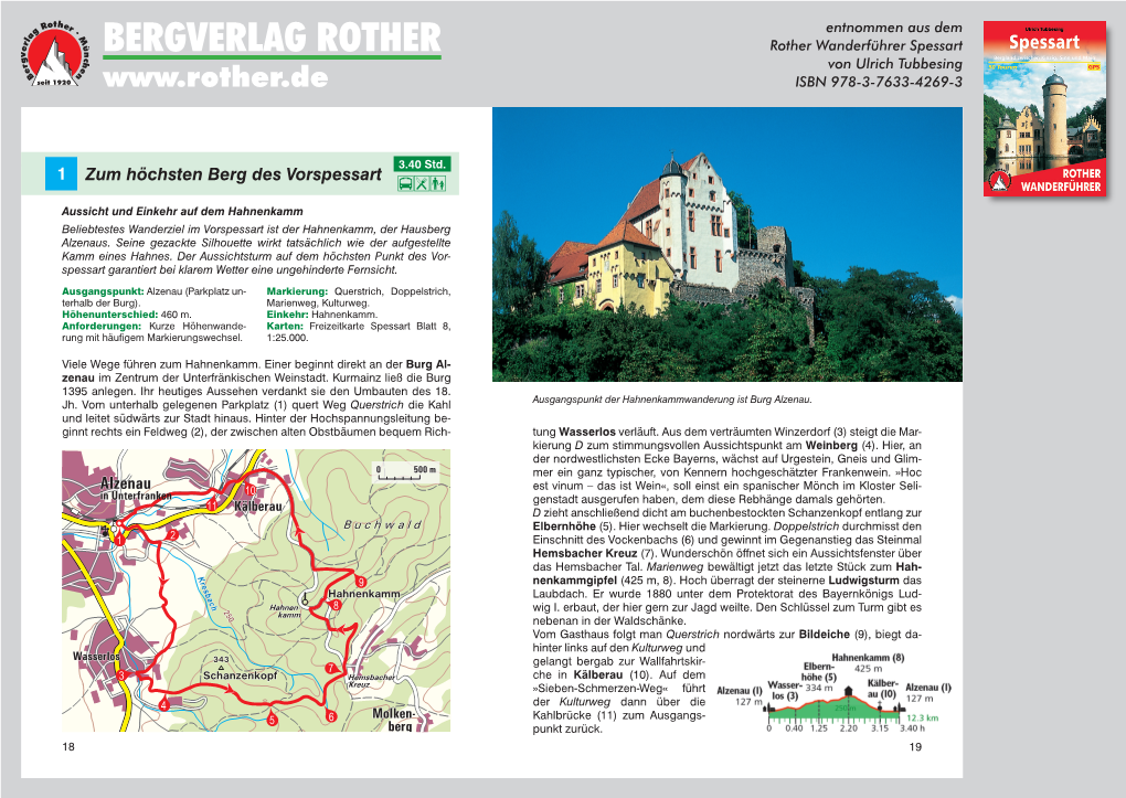 BERGVERLAG ROTHER Rother Wanderführer Spessart Von Ulrich Tubbesing ISBN 978-3-7633-4269-3