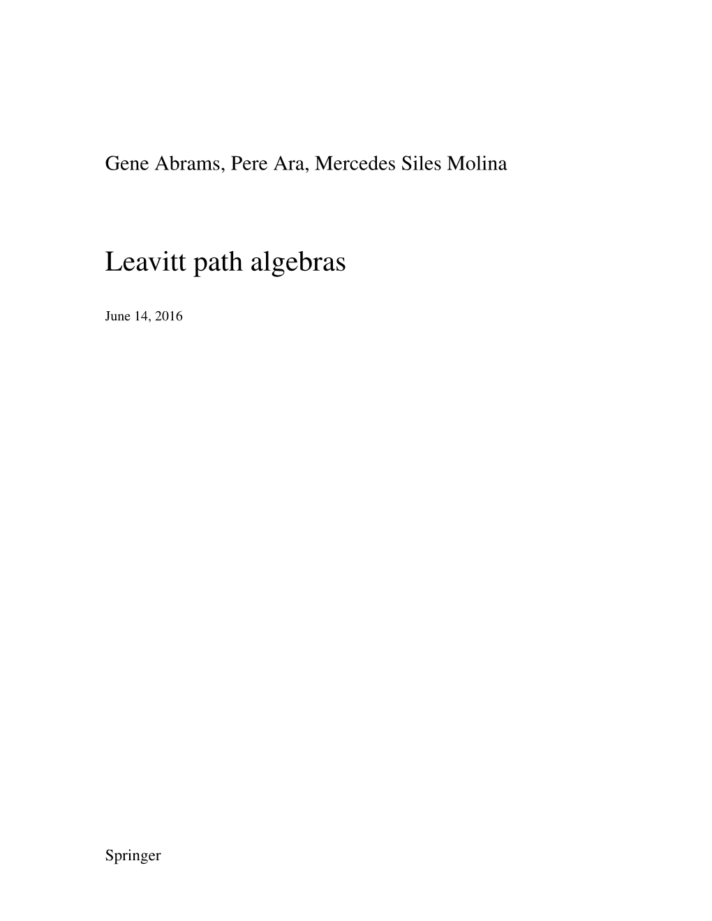 Leavitt Path Algebras