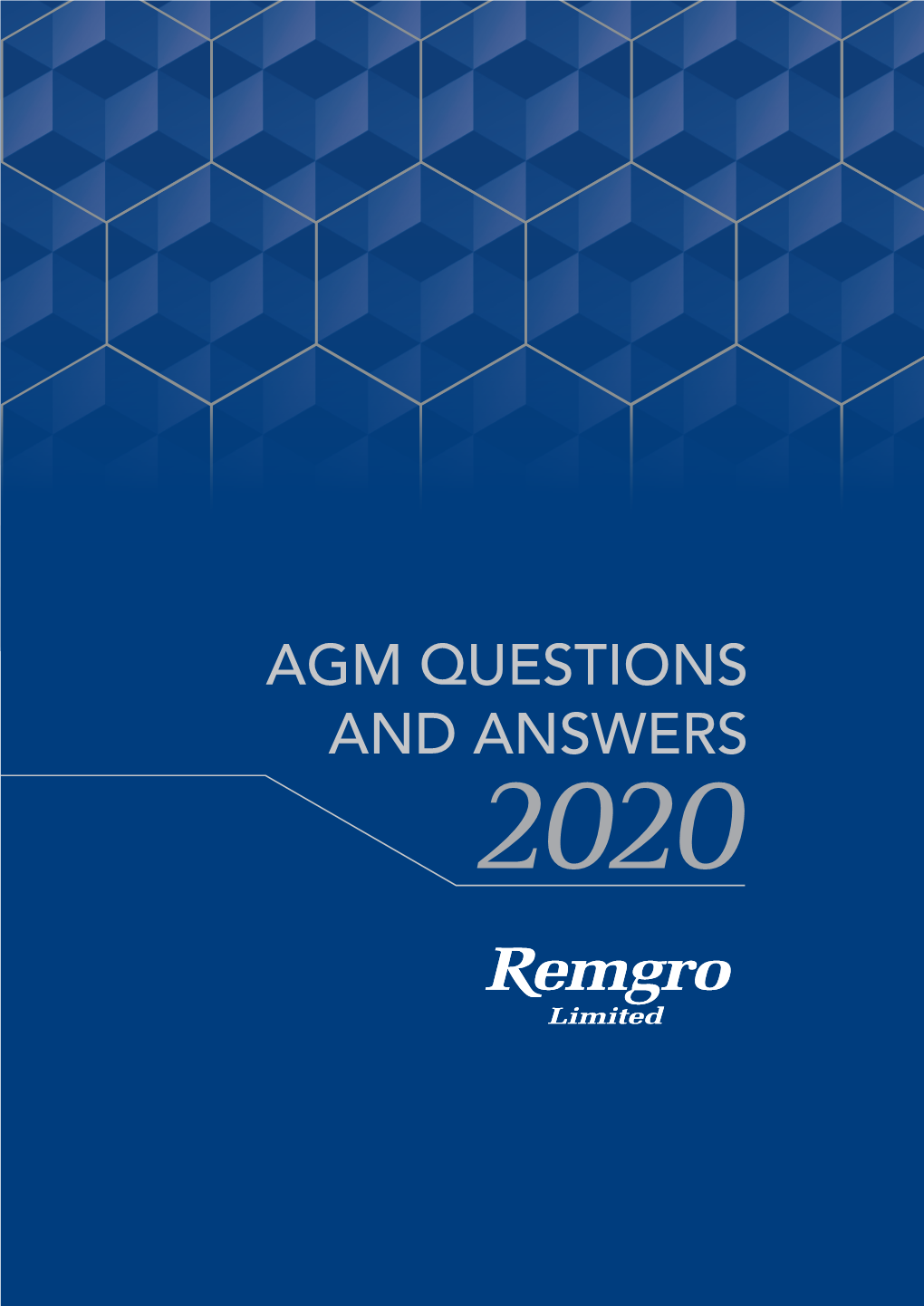 AGM QUESTIONS and ANSWERS 2020 Disclaimer