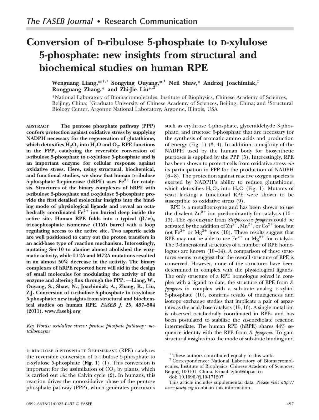 Conversion of D-Ribulose 5-Phosphate to D-Xylulose 5-Phosphate: New Insights from Structural and Biochemical Studies on Human RPE