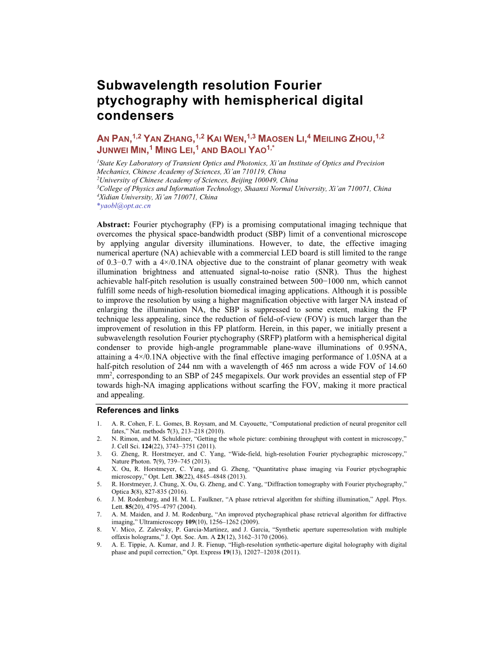 Subwavelength Resolution Fourier Ptychography with Hemispherical Digital Condensers