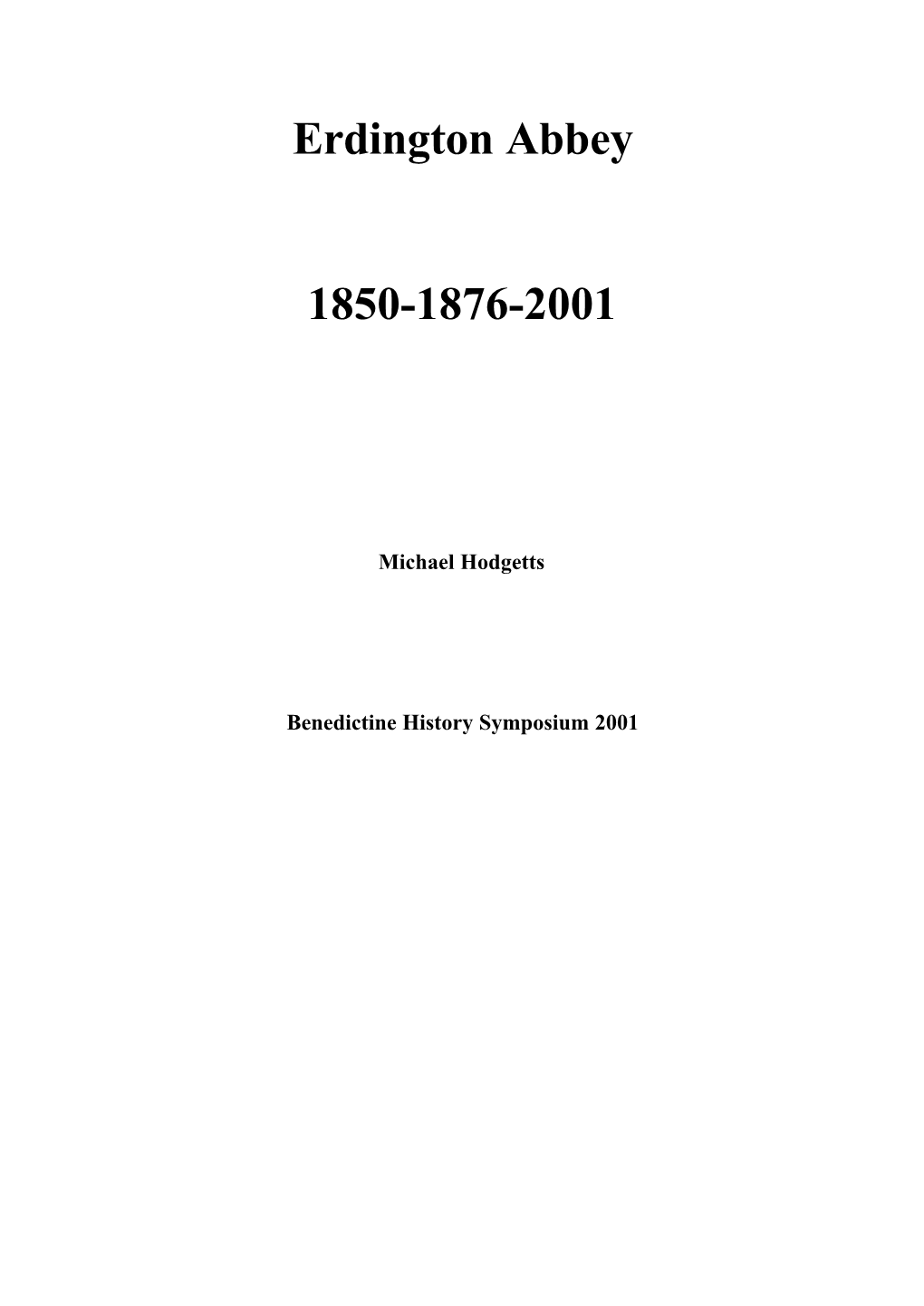 Erdington Abbey 1850-1876-2001