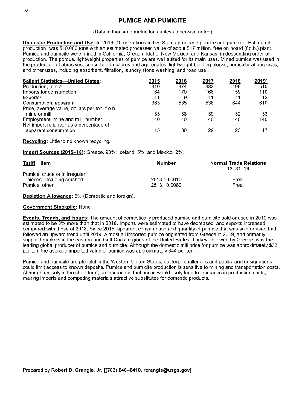 Pumice Data Sheet