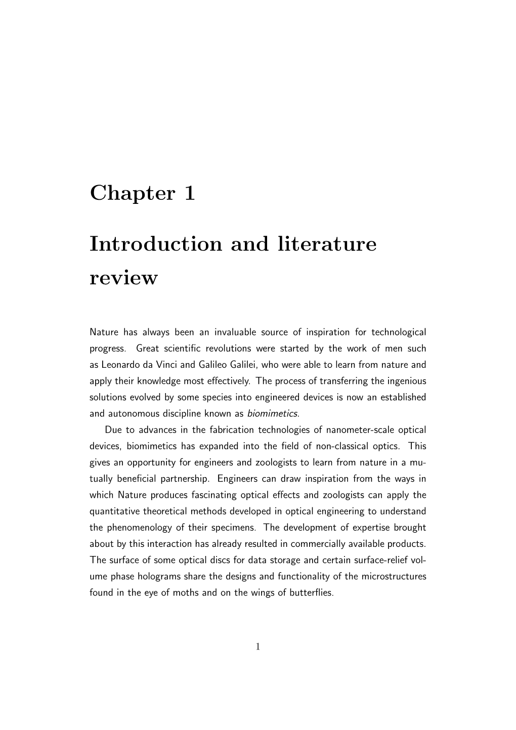Chapter 1 Introduction and Literature Review