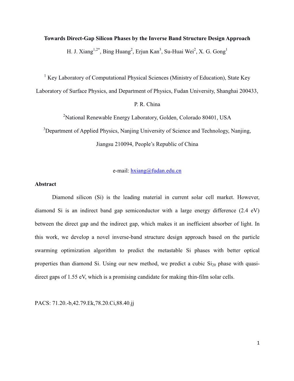 Towards Direct-Gap Silicon Phases by the Inverse Band Structure Design Approach