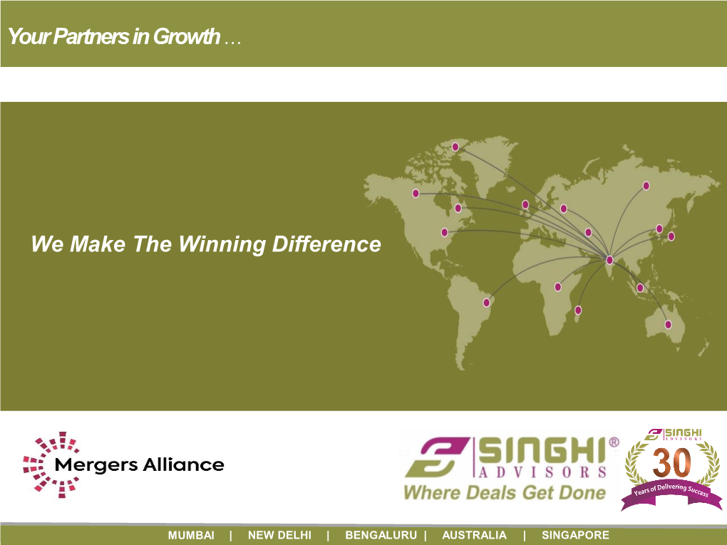 Your Partners in Growth … We Make the Winning Difference