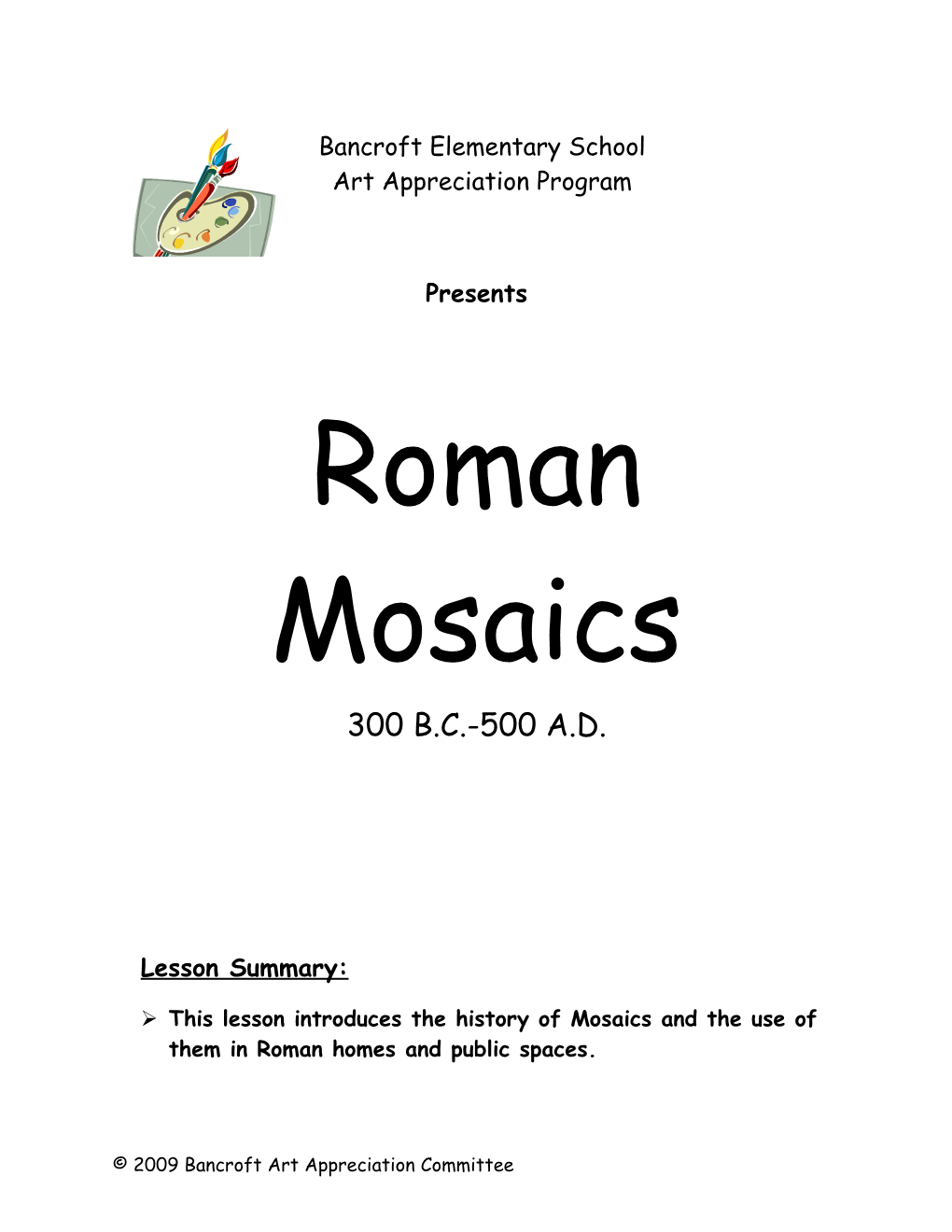 Presents Roman Mosaics