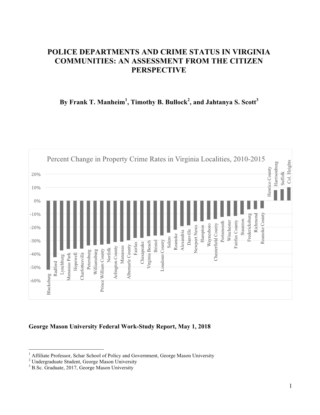 Police Departments and Crime Status in Virginia Communities: an Assessment from the Citizen Perspective