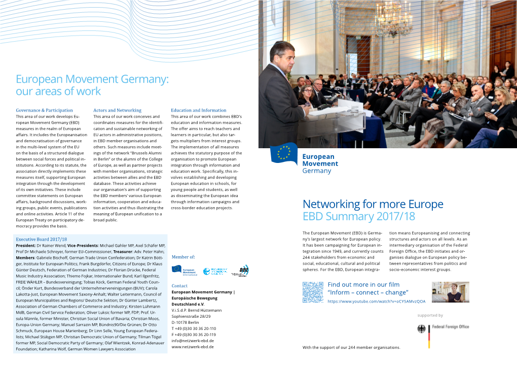 Networking for More Europe EBD Summary 2017/18