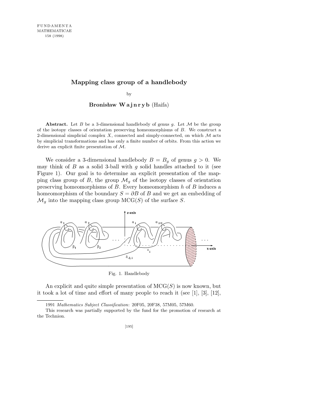 Mapping Class Group of a Handlebody