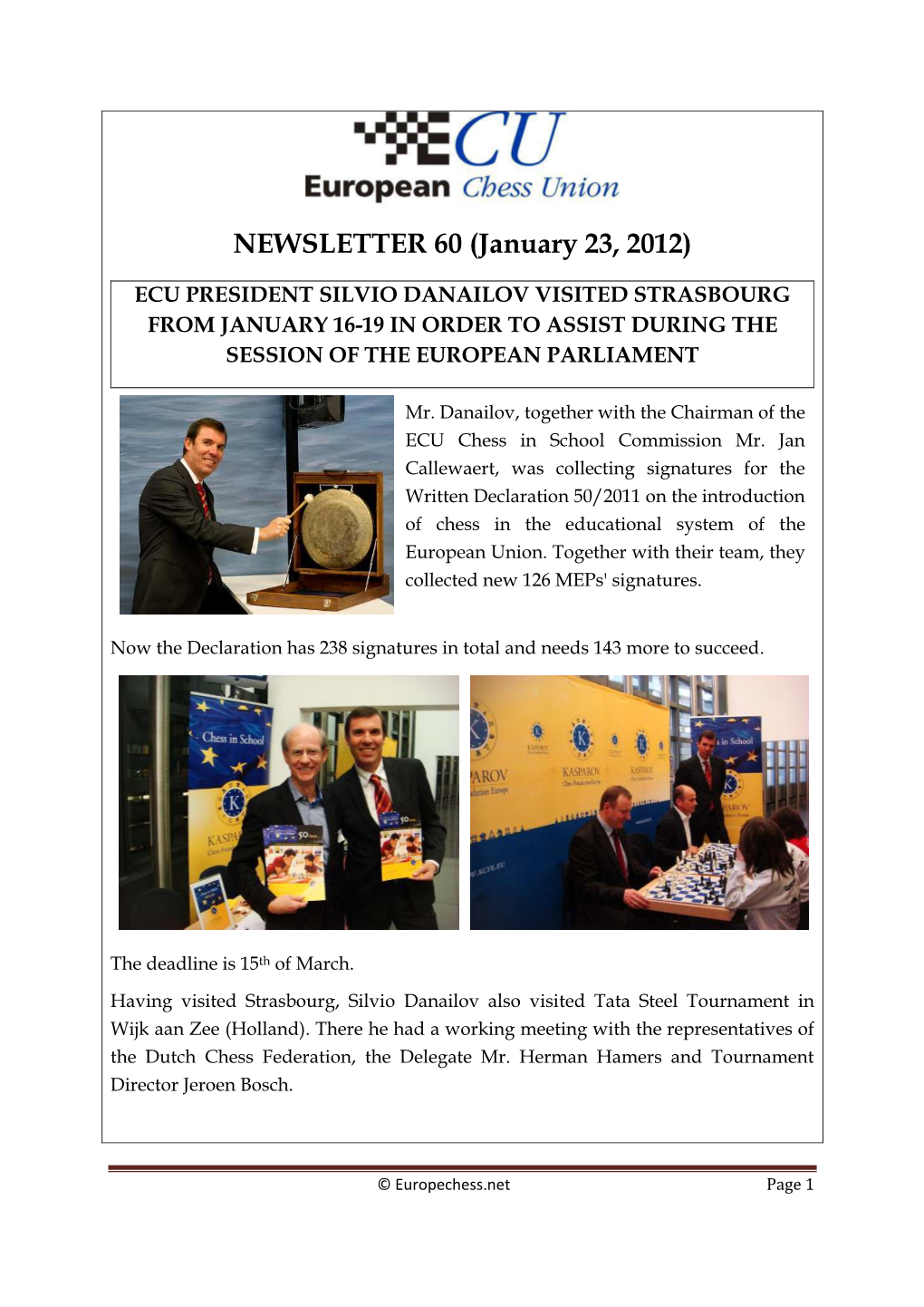 NEWSLETTER 60 (January 23, 2012)