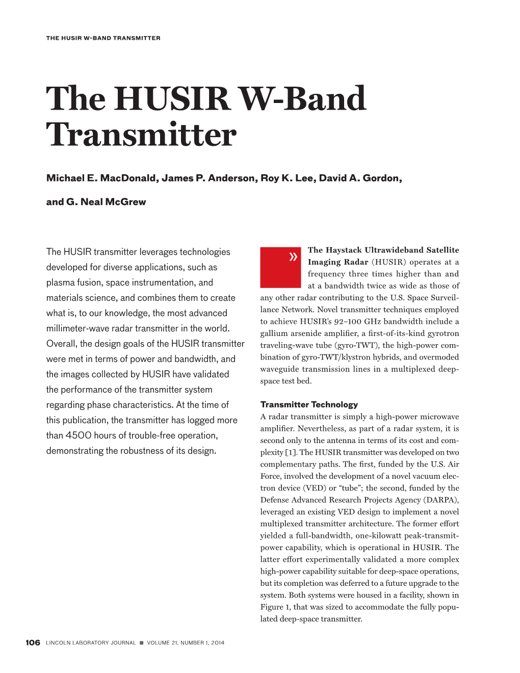 The Husir W-Band Transmitter