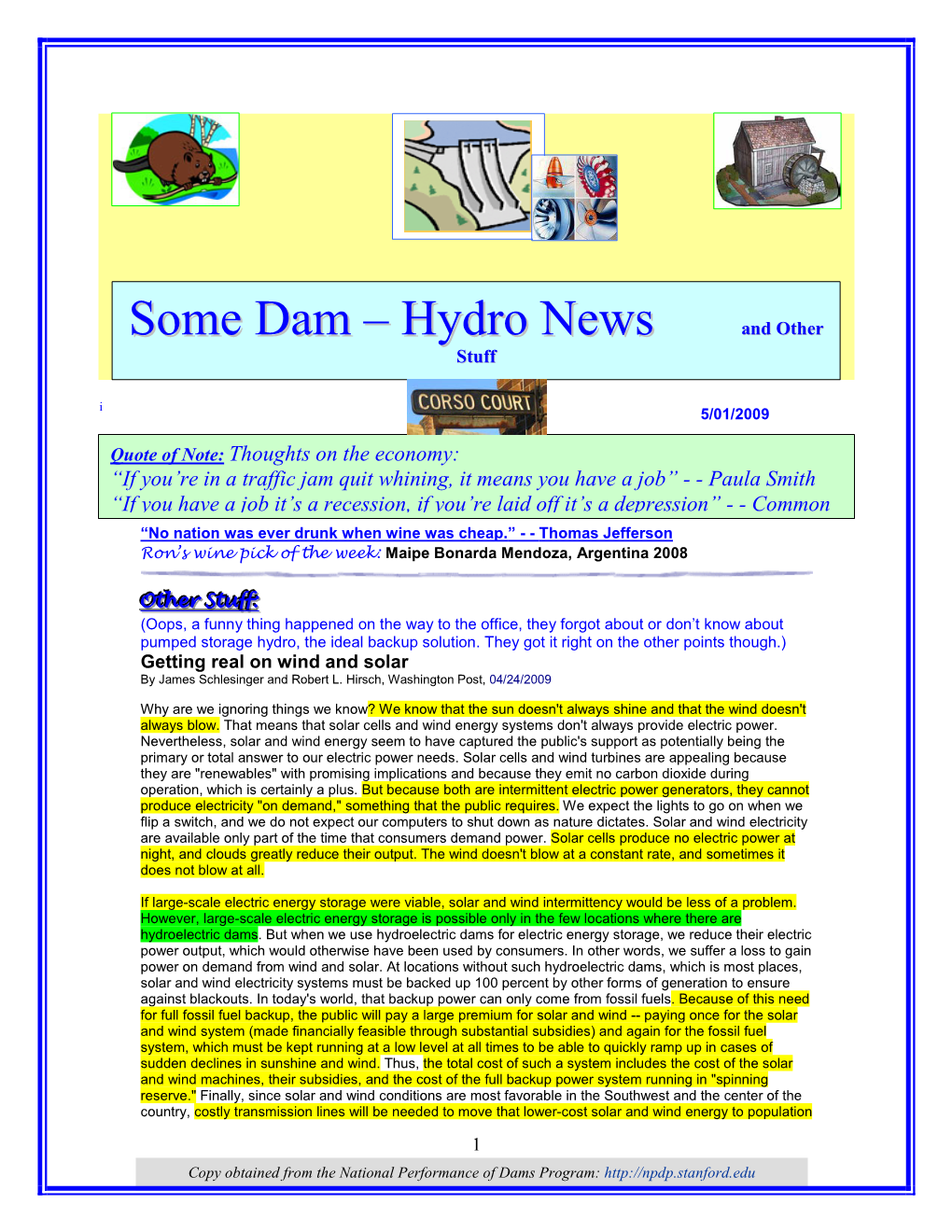 Some Dam – Hydro News