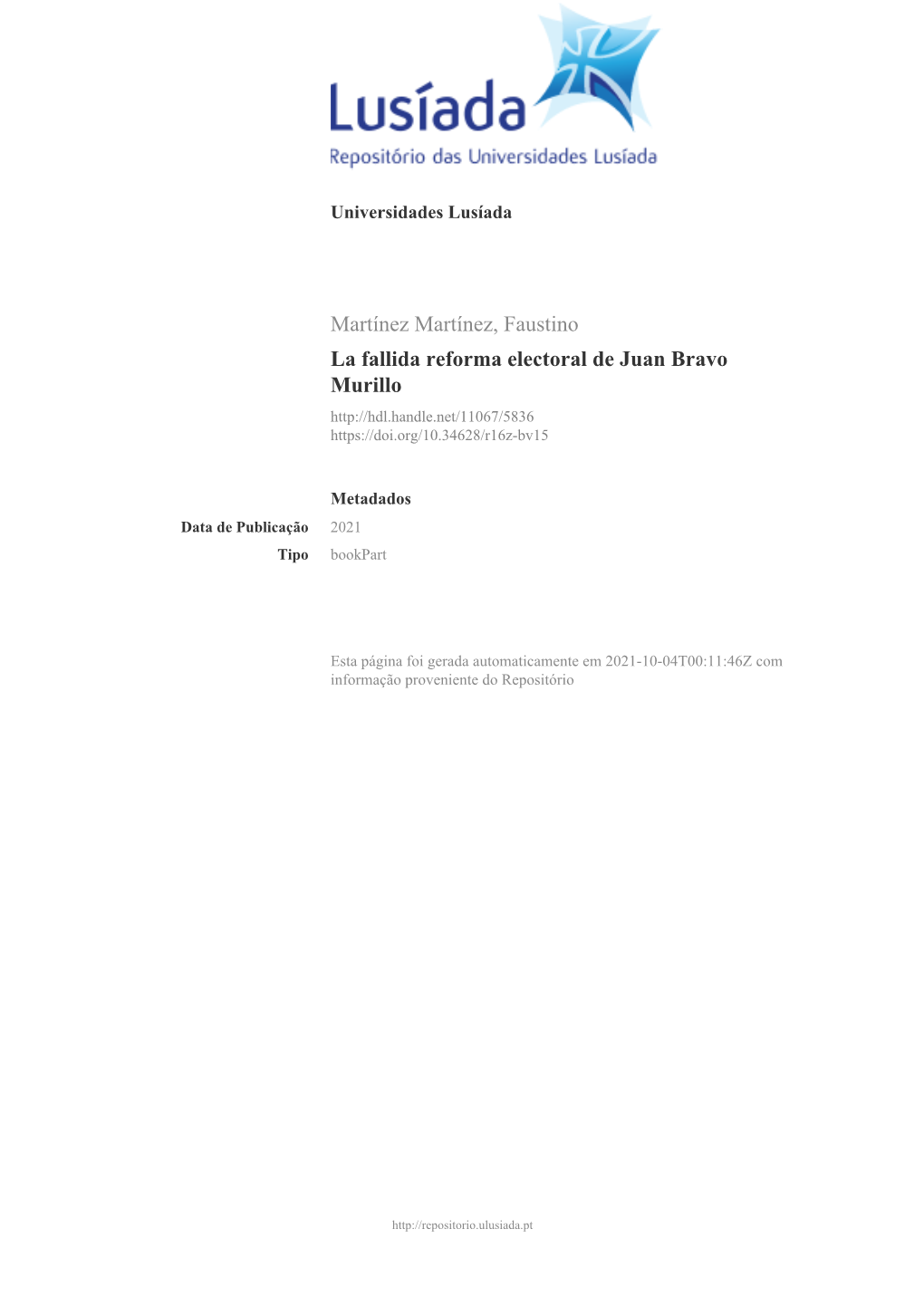 Martínez Martínez, Faustino La Fallida Reforma Electoral De Juan Bravo Murillo