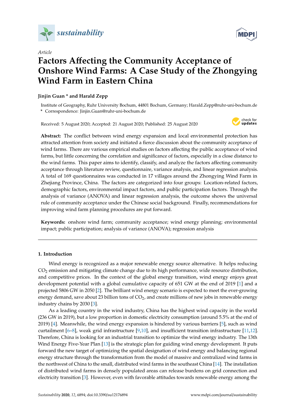 Factors Affecting the Community Acceptance of Onshore