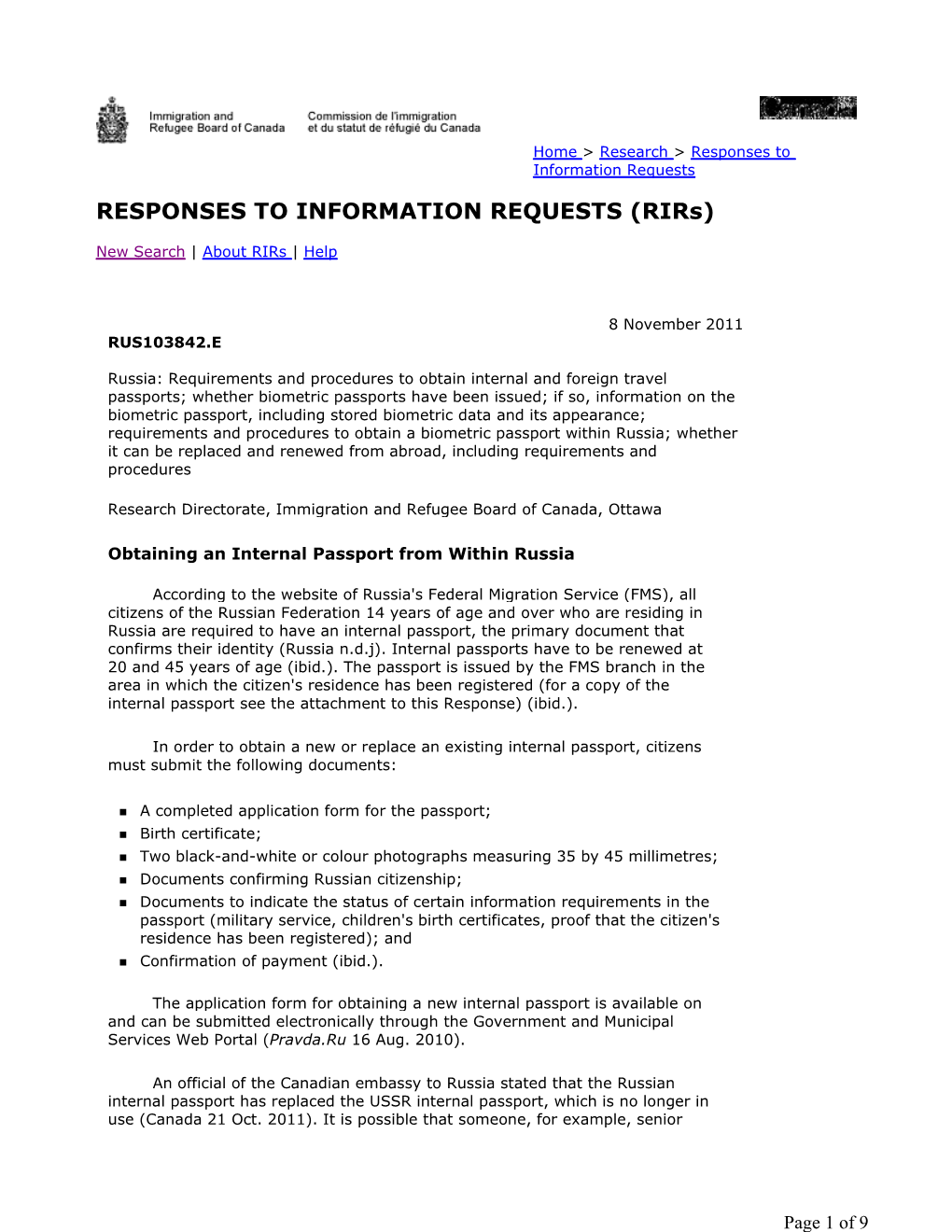 Whether Biometric Passports Have Been Issue