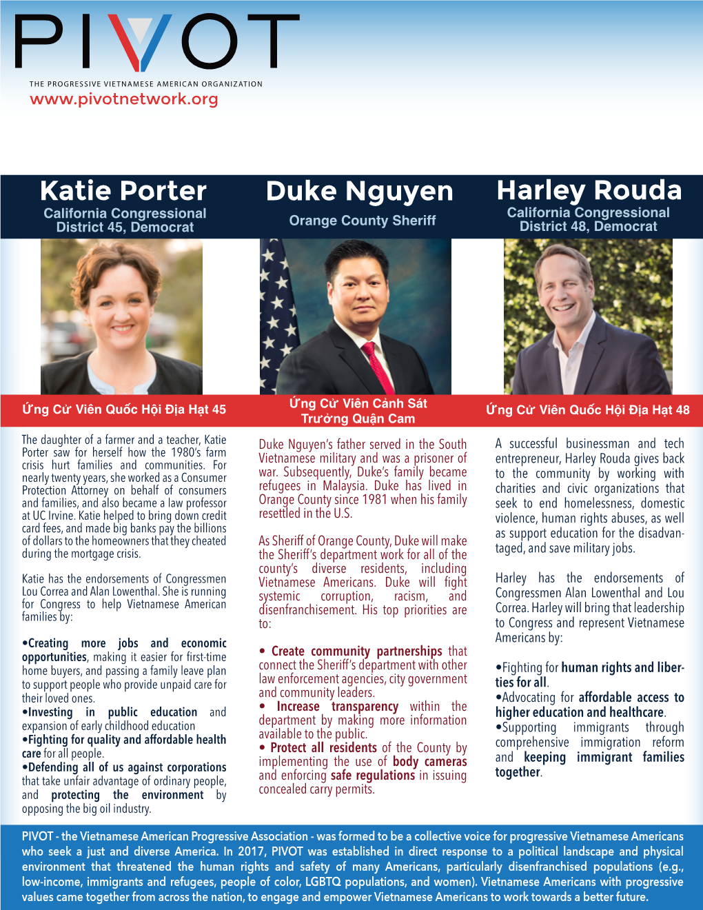 Katie Porter Harley Rouda Duke Nguyen