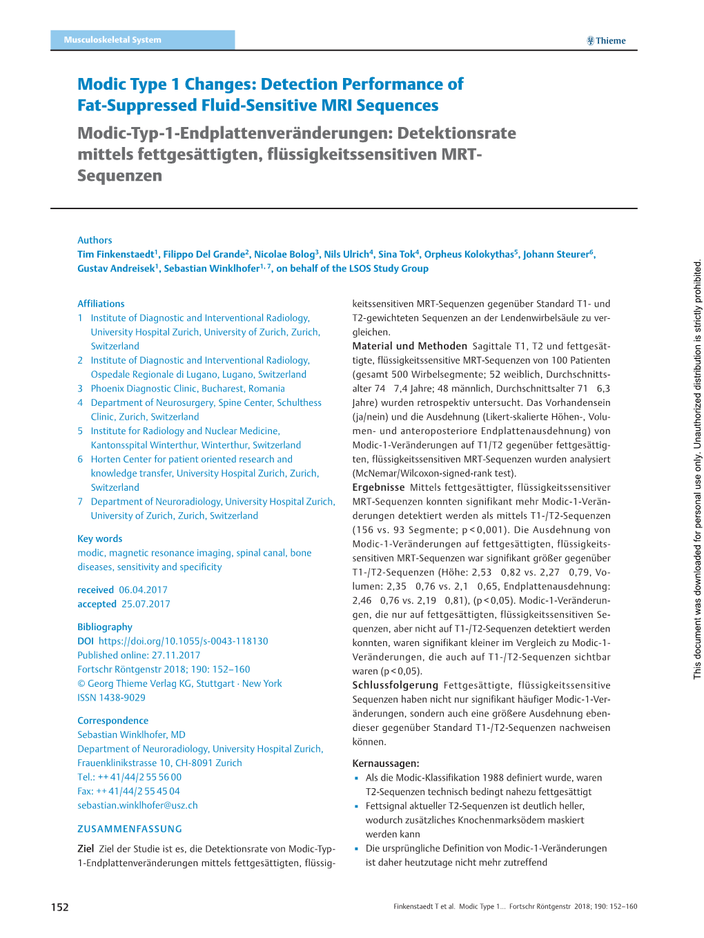 Modic Type 1 Changes: Detection Performance of Fat-Suppressed