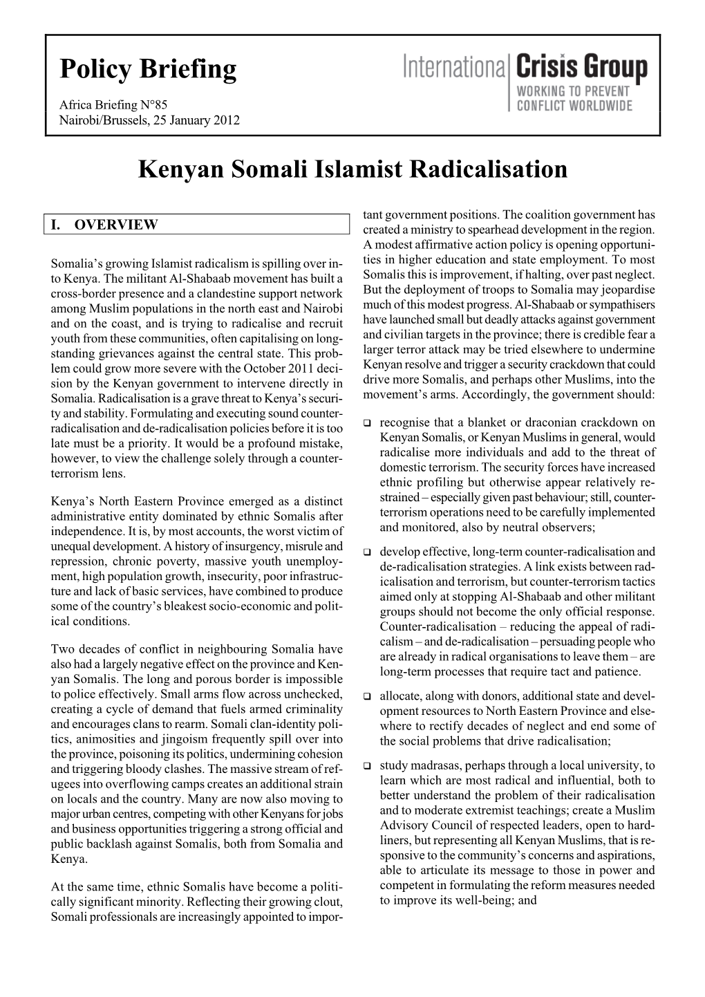 Kenyan Somali Islamist Radicalisation