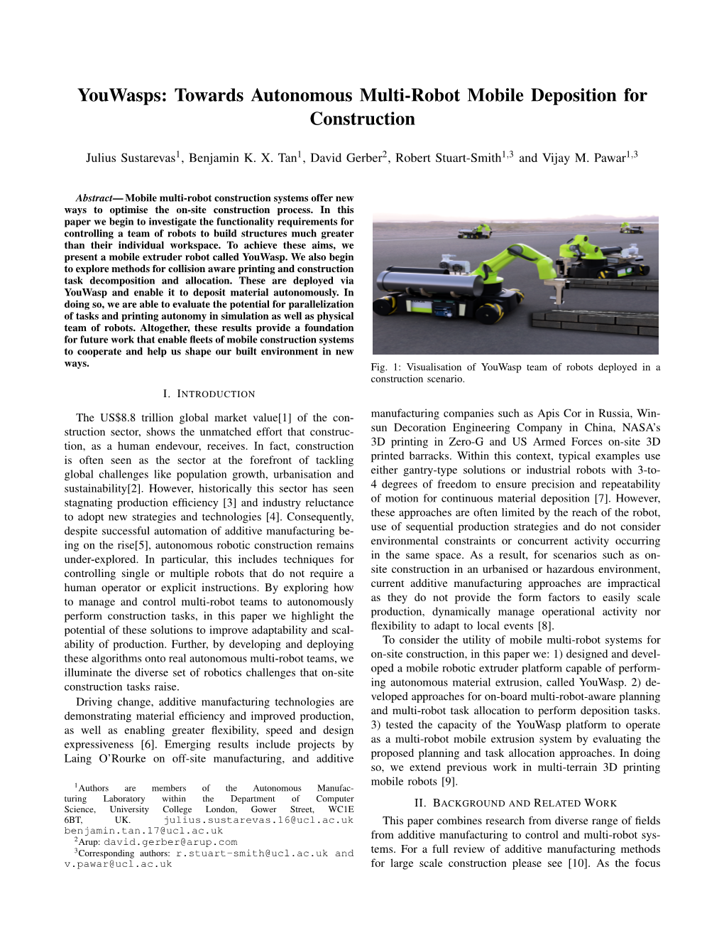 Towards Autonomous Multi-Robot Mobile Deposition for Construction