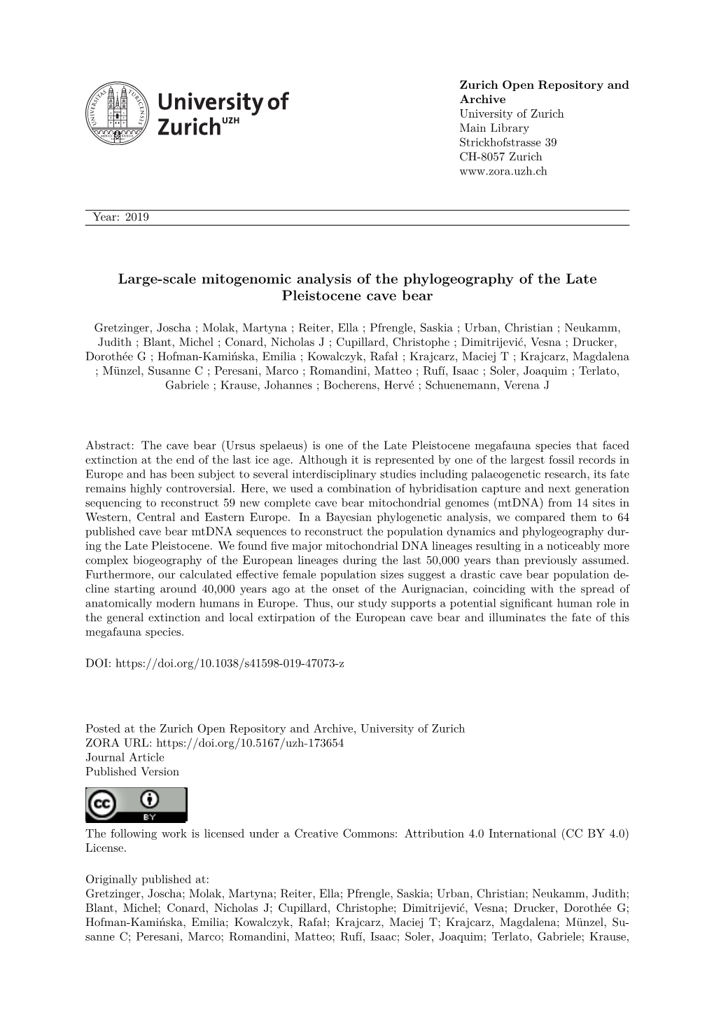 'Large-Scale Mitogenomic Analysis