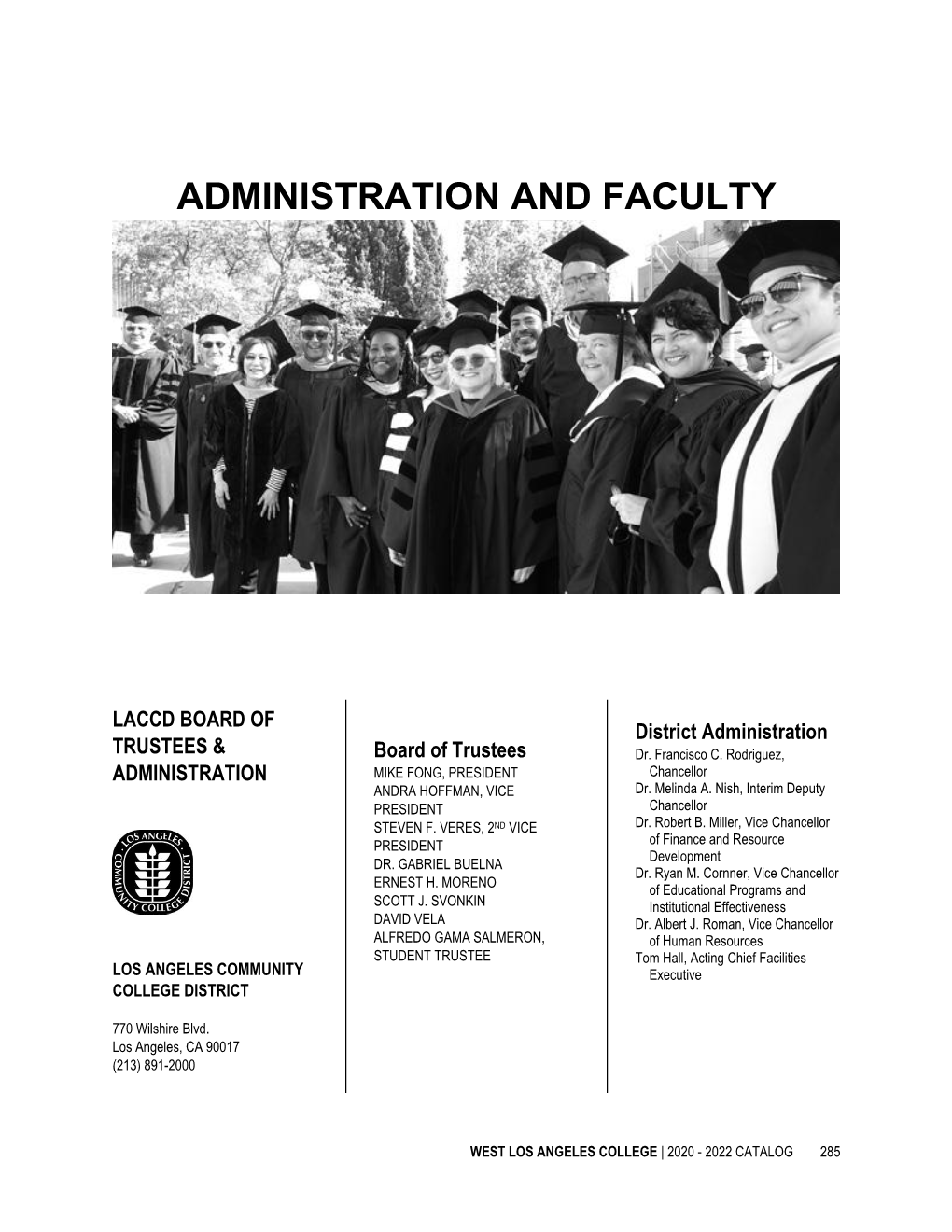 Administration and Faculty