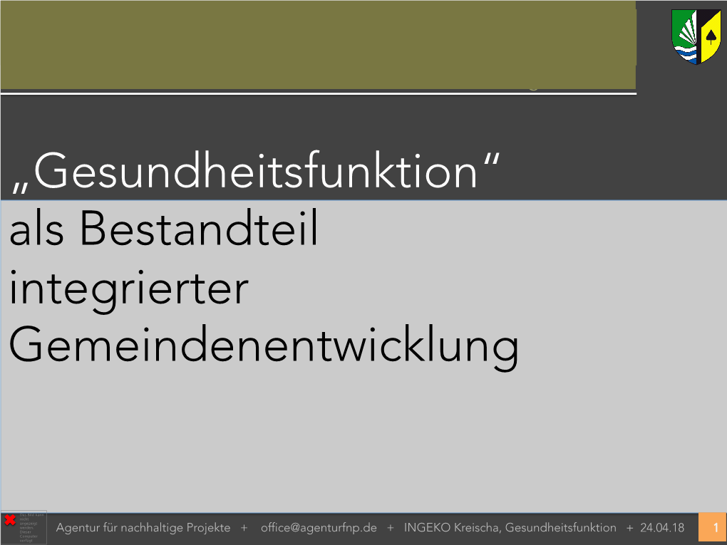 Gesundheitsfunktion - Ein Baustein in Der Entwicklung Kreischas