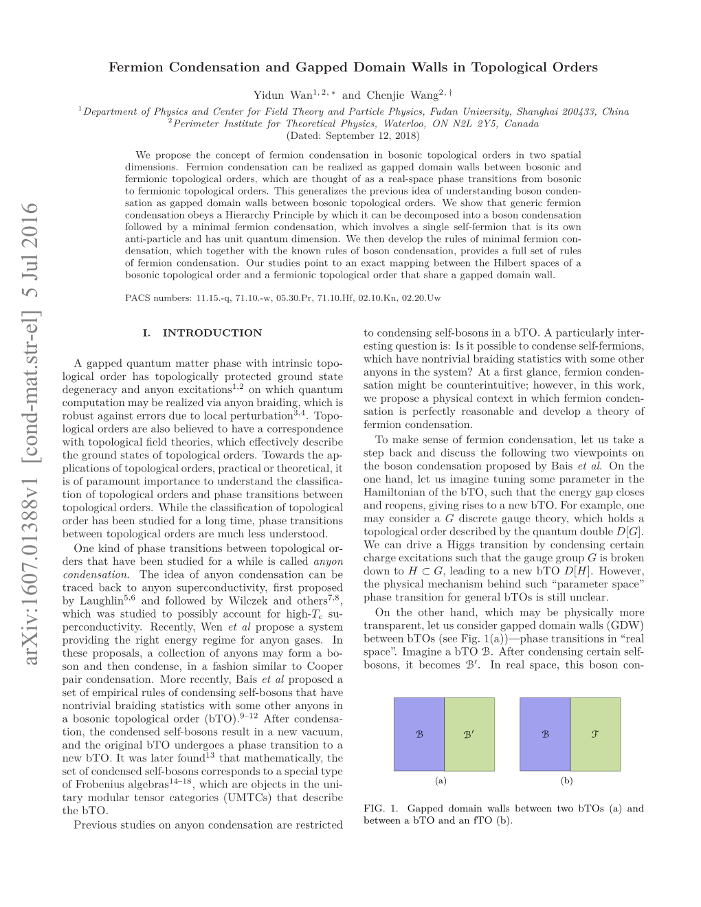 Fermion Condensation and Gapped Domain Walls in Topological Orders