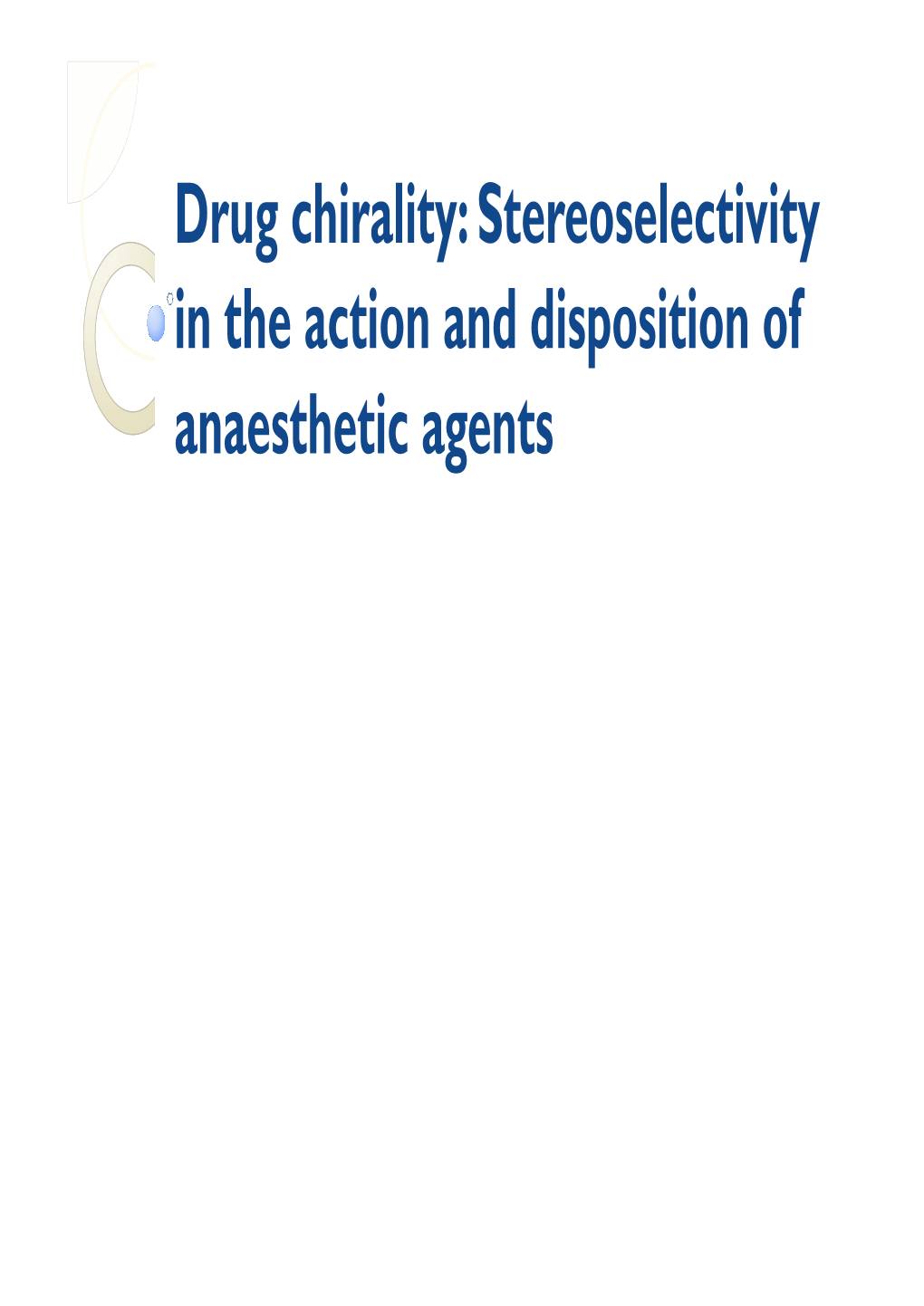 Seminar on Drug Chirality