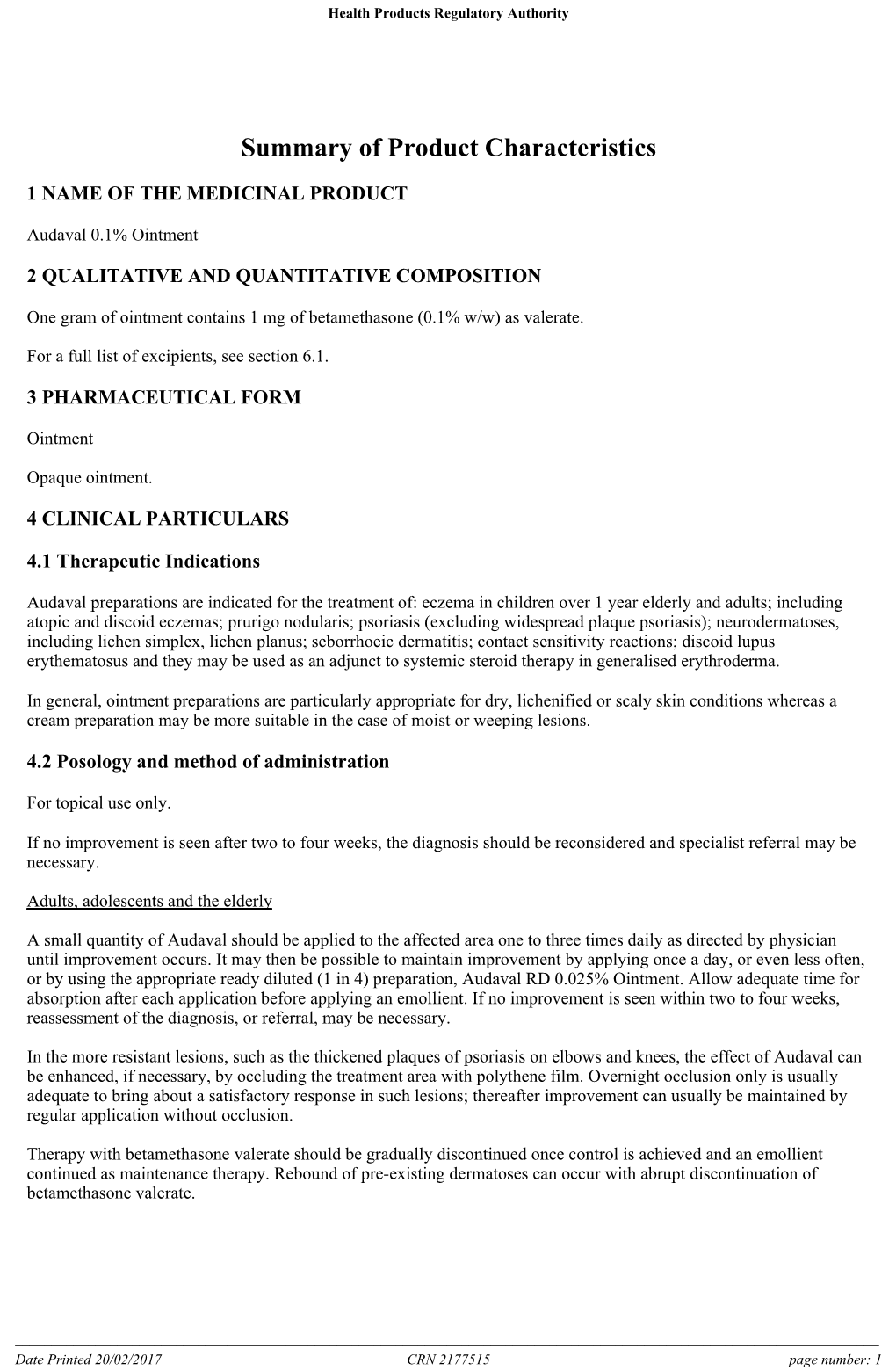 Summary of Product Characteristics