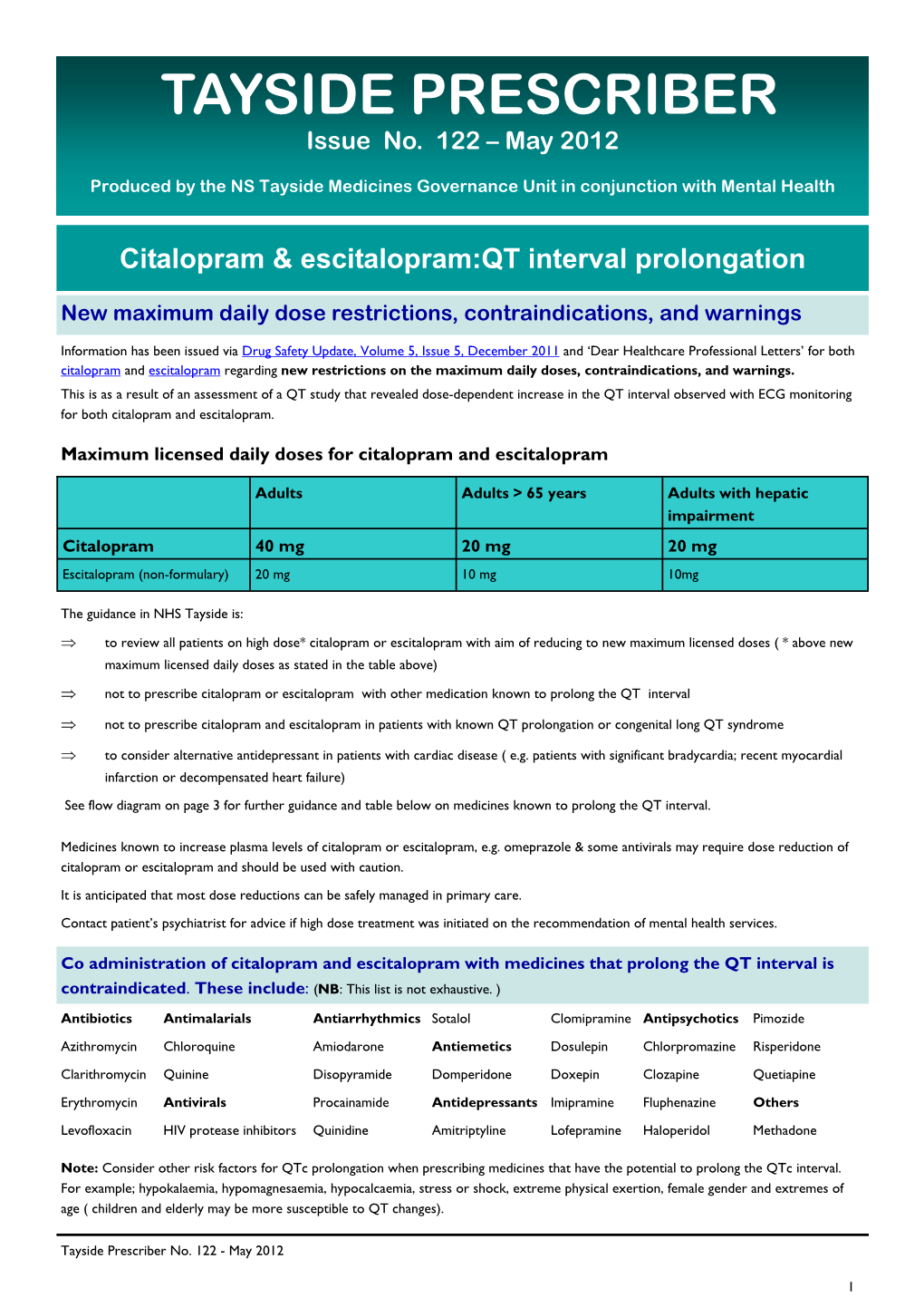 TAYSIDE PRESCRIBER Issue No