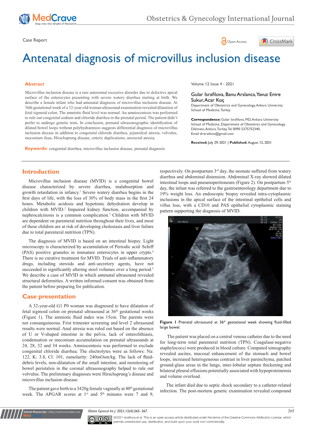 Antenatal Diagnosis of Microvillus Inclusion Disease