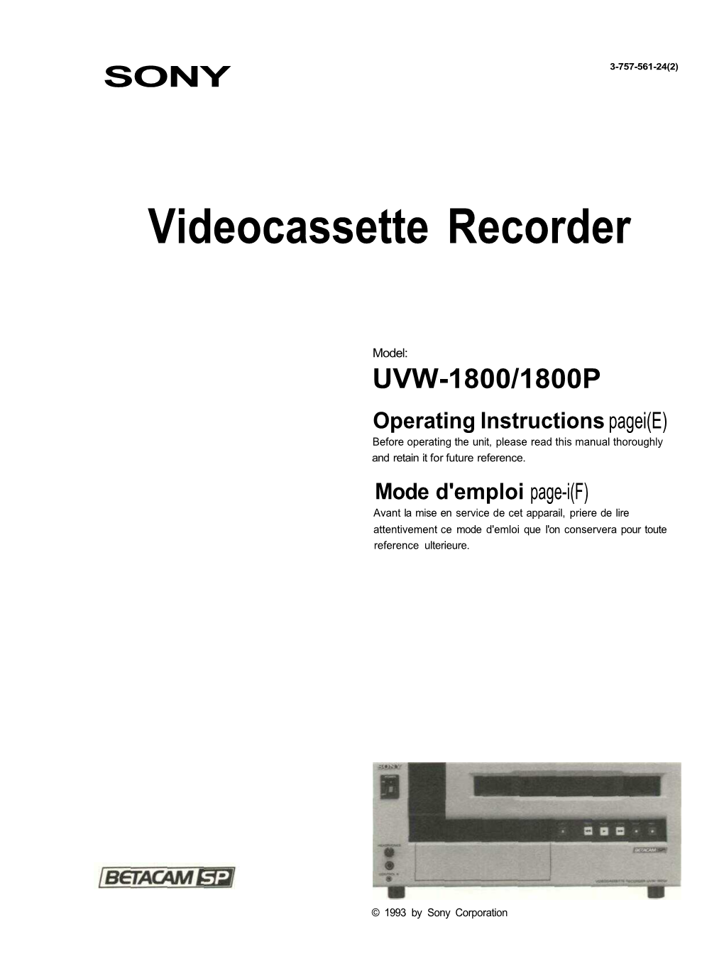 Videocassette Recorder