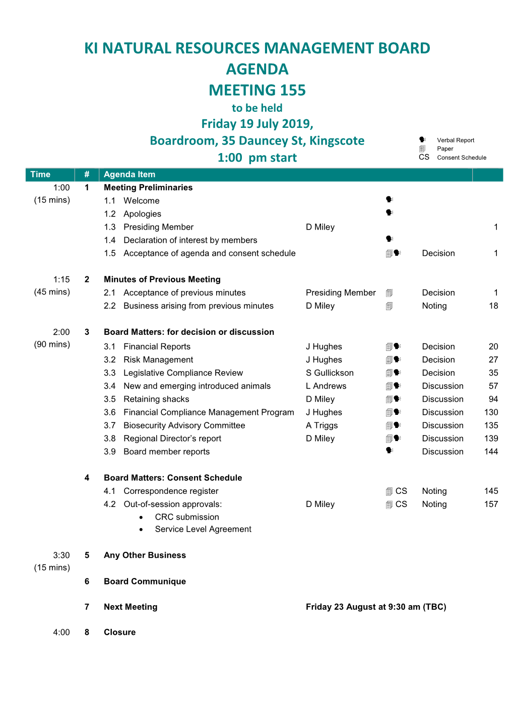 Ki Natural Resources Management Board Agenda