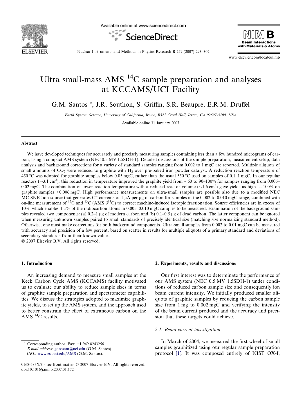 Ultra Small-Mass AMS C Sample Preparation and Analyses At