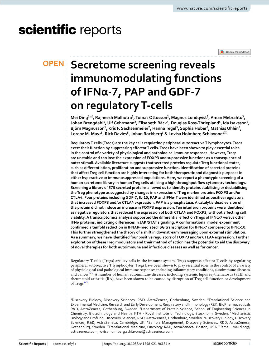 Secretome Screening Reveals Immunomodulating Functions Of