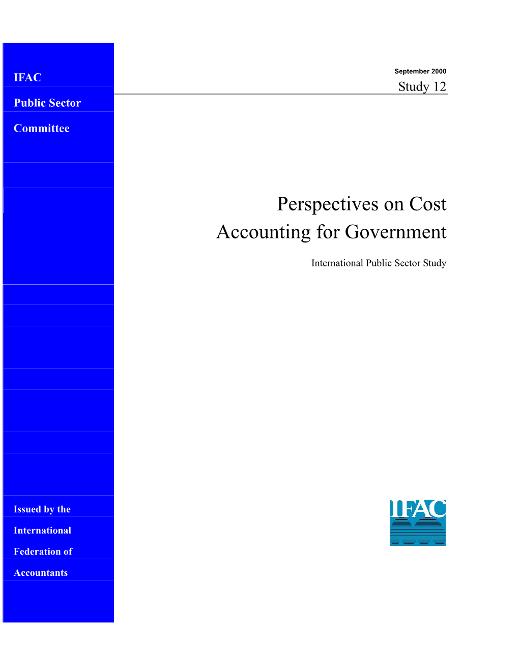 IFAC – Perspectives on Cost Accounting for Governments