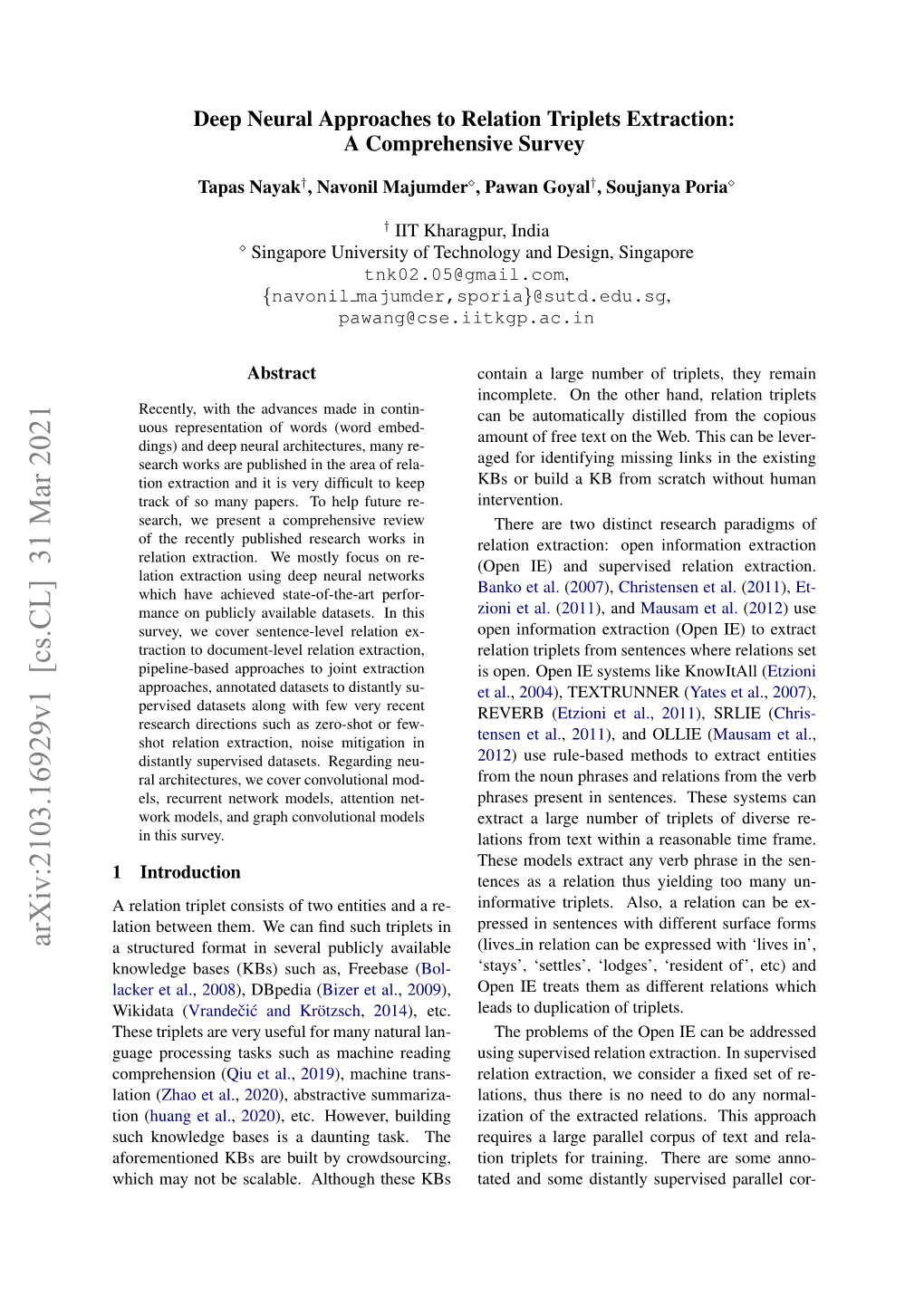 Arxiv:2103.16929V1 [Cs.CL] 31 Mar 2021