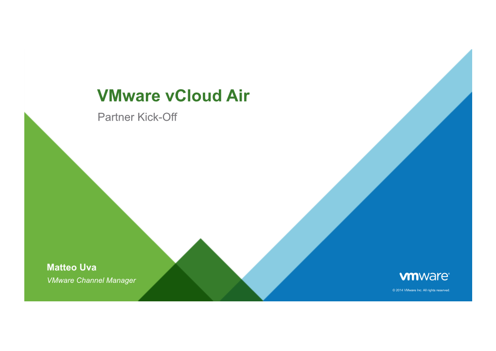 Vmware Vcloud Air Partner Kick-Off