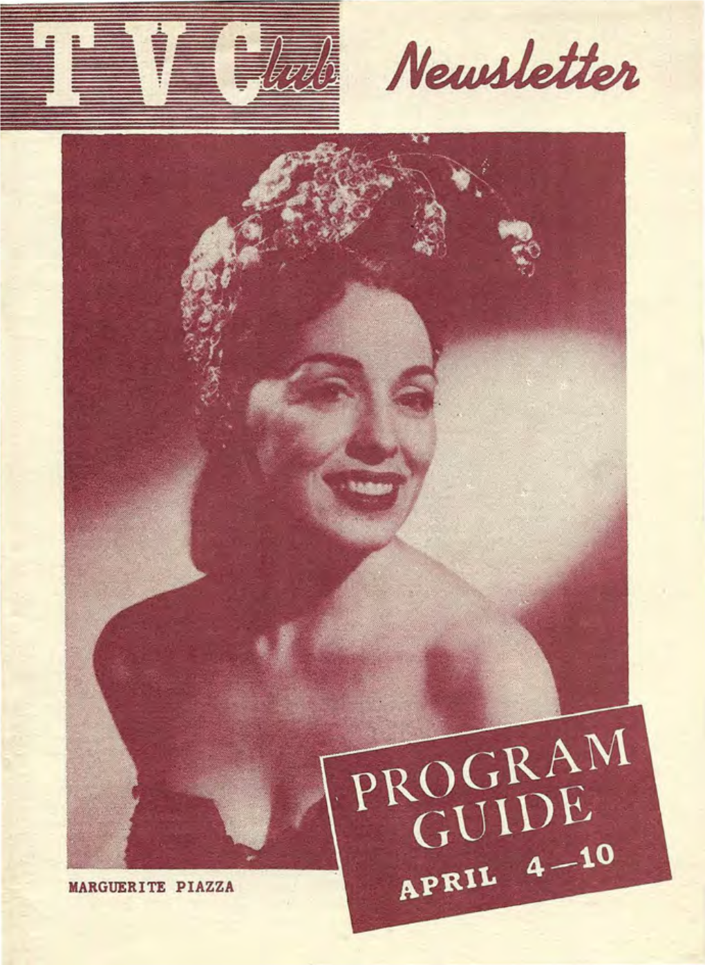 TV Club Newsletter; April 4-10, 1953