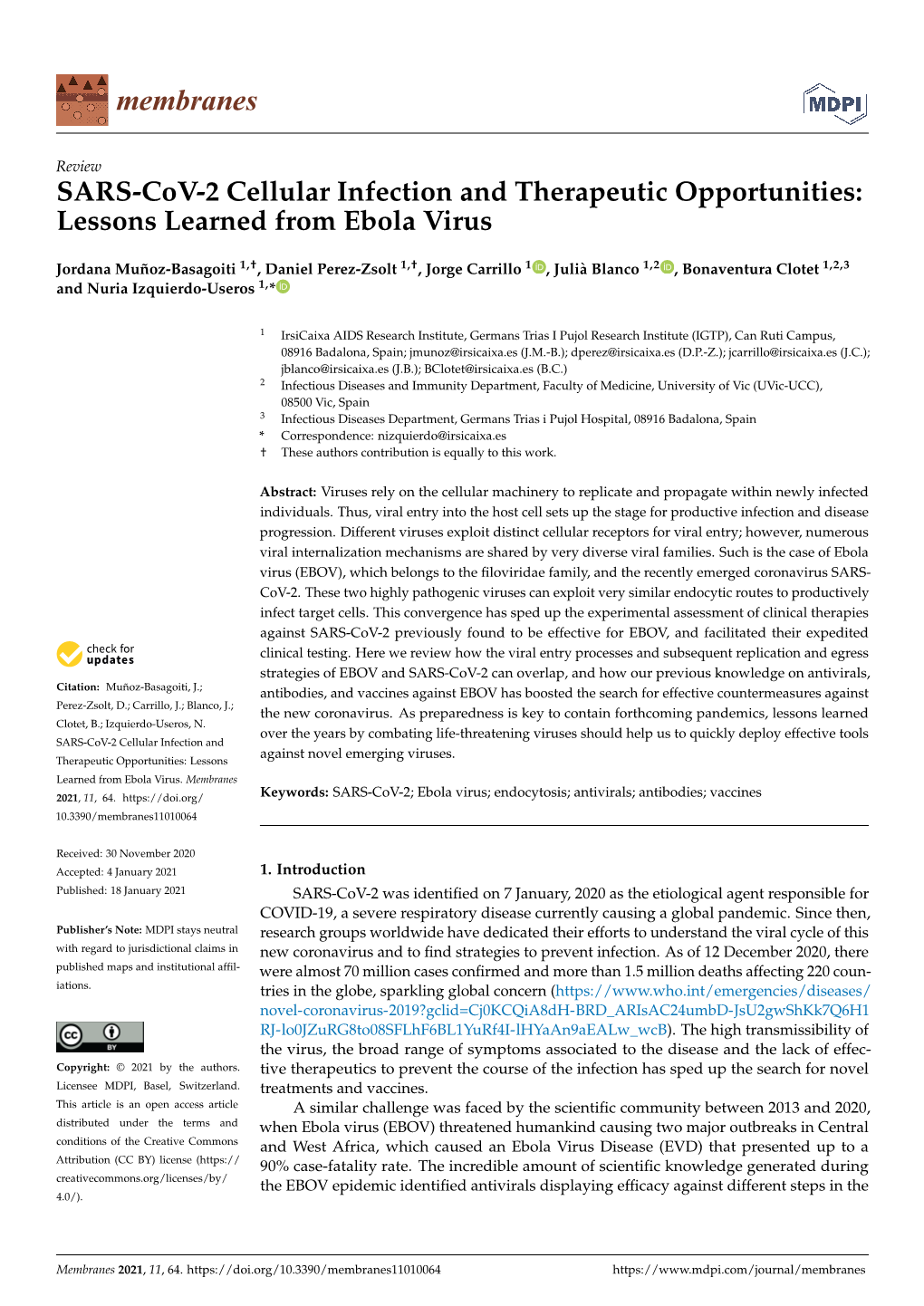 Lessons Learned from Ebola Virus