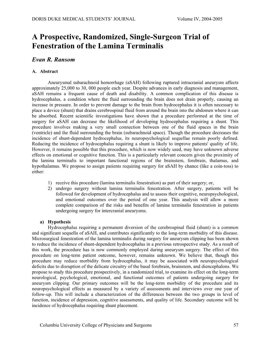 Fenestration of the Lamina Terminalis