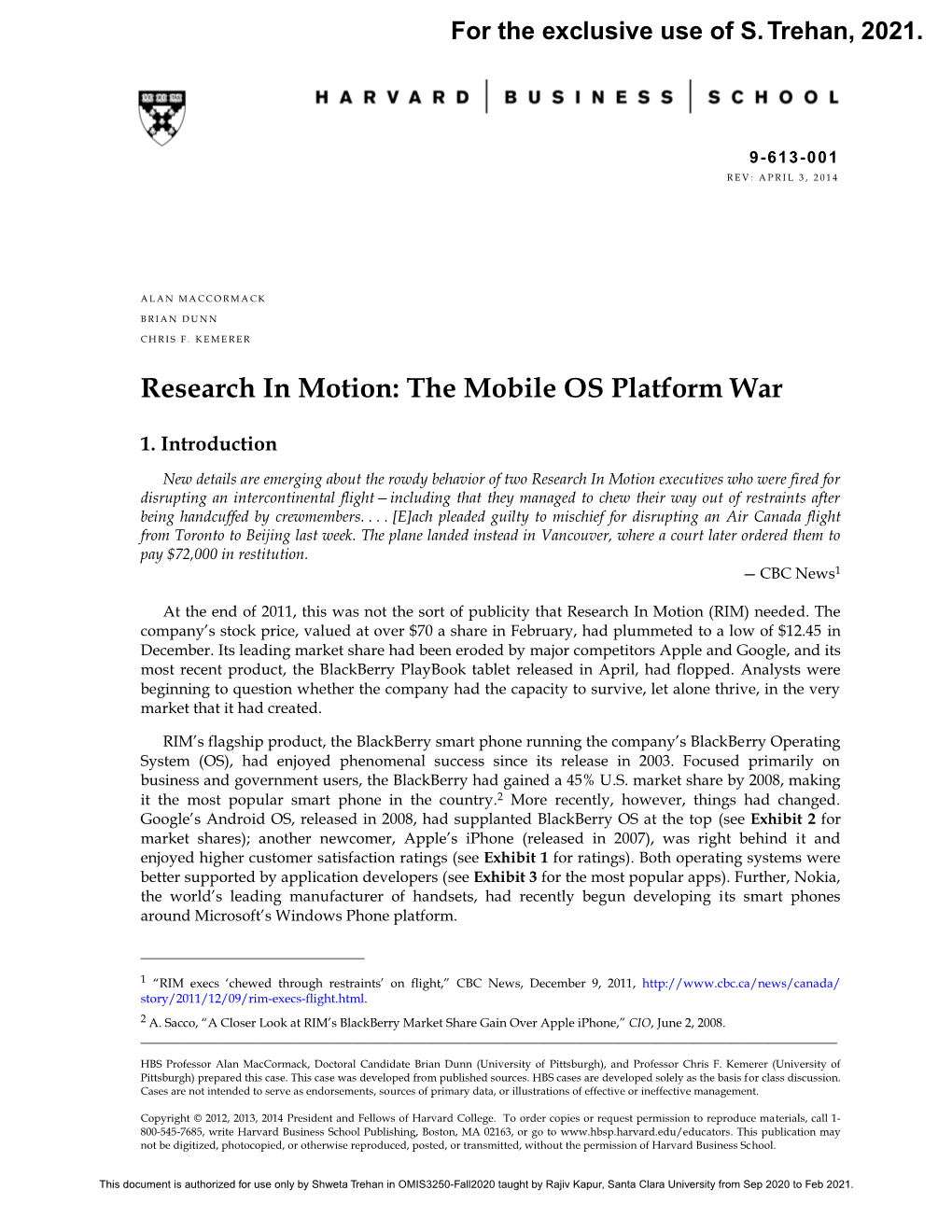 The Mobile OS Platform War