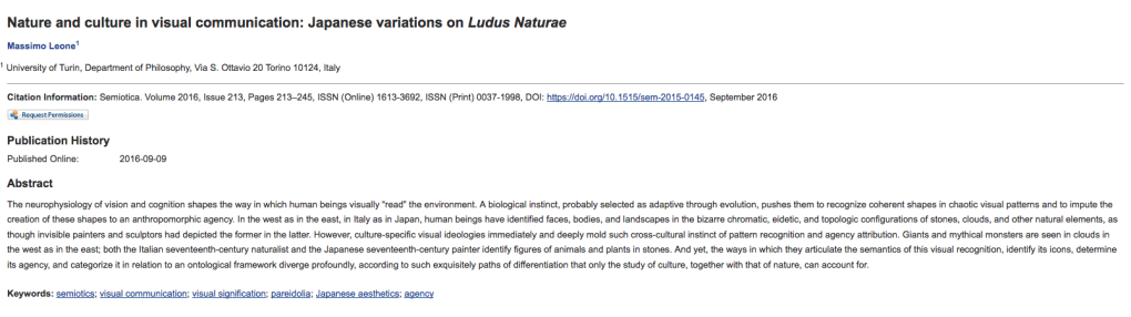 Nature and Culture in Visual Communication: Japanese Variations on Ludus Naturae