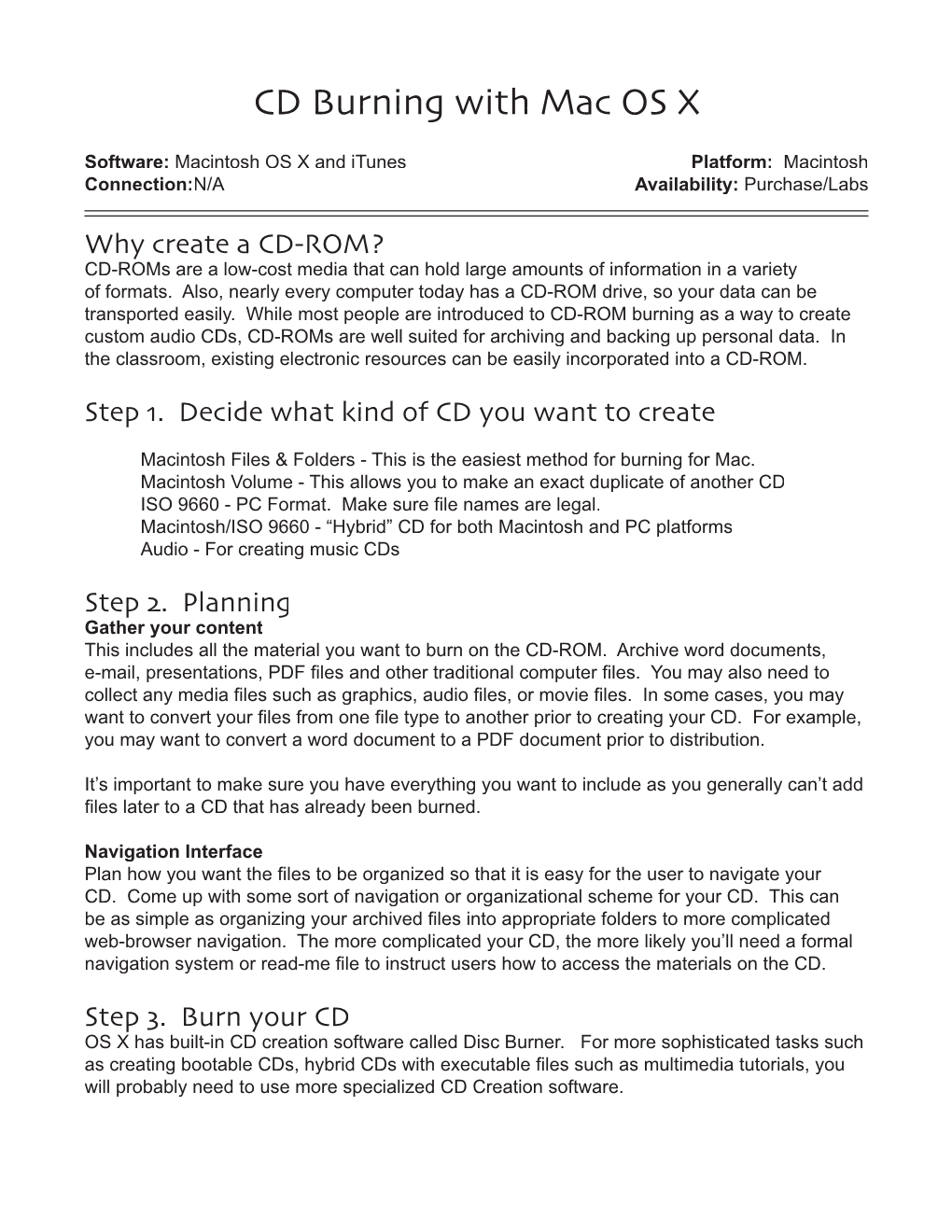 CD Burning with Mac OS X