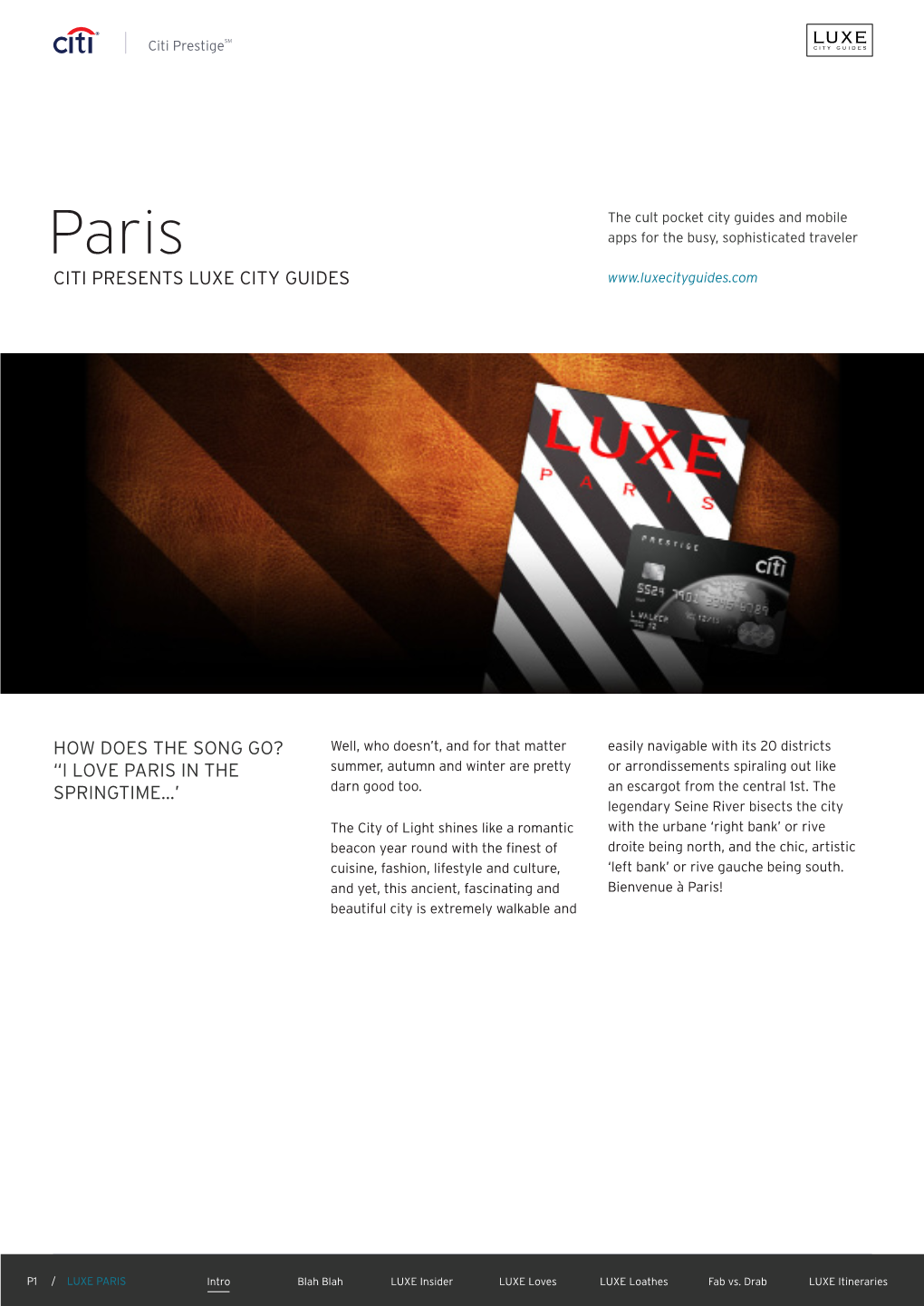 How Does the Song Go? “I Love Paris in the Springtime…' Citi Presents Luxe City Guides