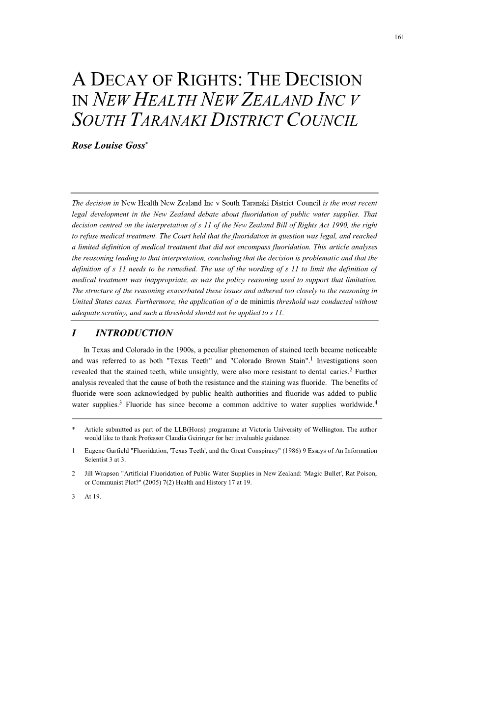 The Decision in New Health New Zealand Inc V South Taranaki District Council